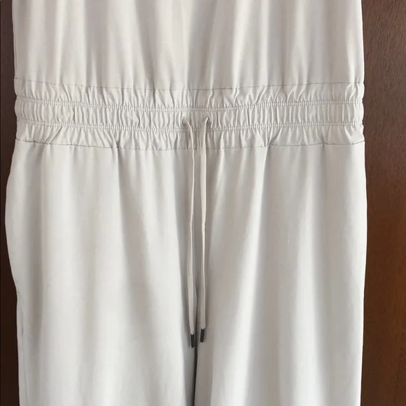 Athleta Revive Wide Leg Cream Halter Jumpsuit - Picture 6 of 13